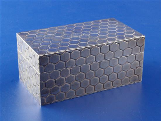 A mid 20th century Tiffany & Co sterling silver rectangular box and cover, 8 oz.